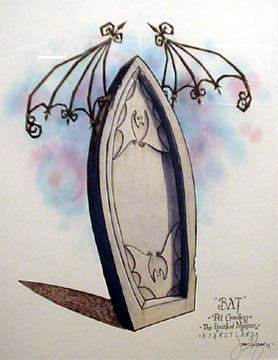 Bat headstone art...